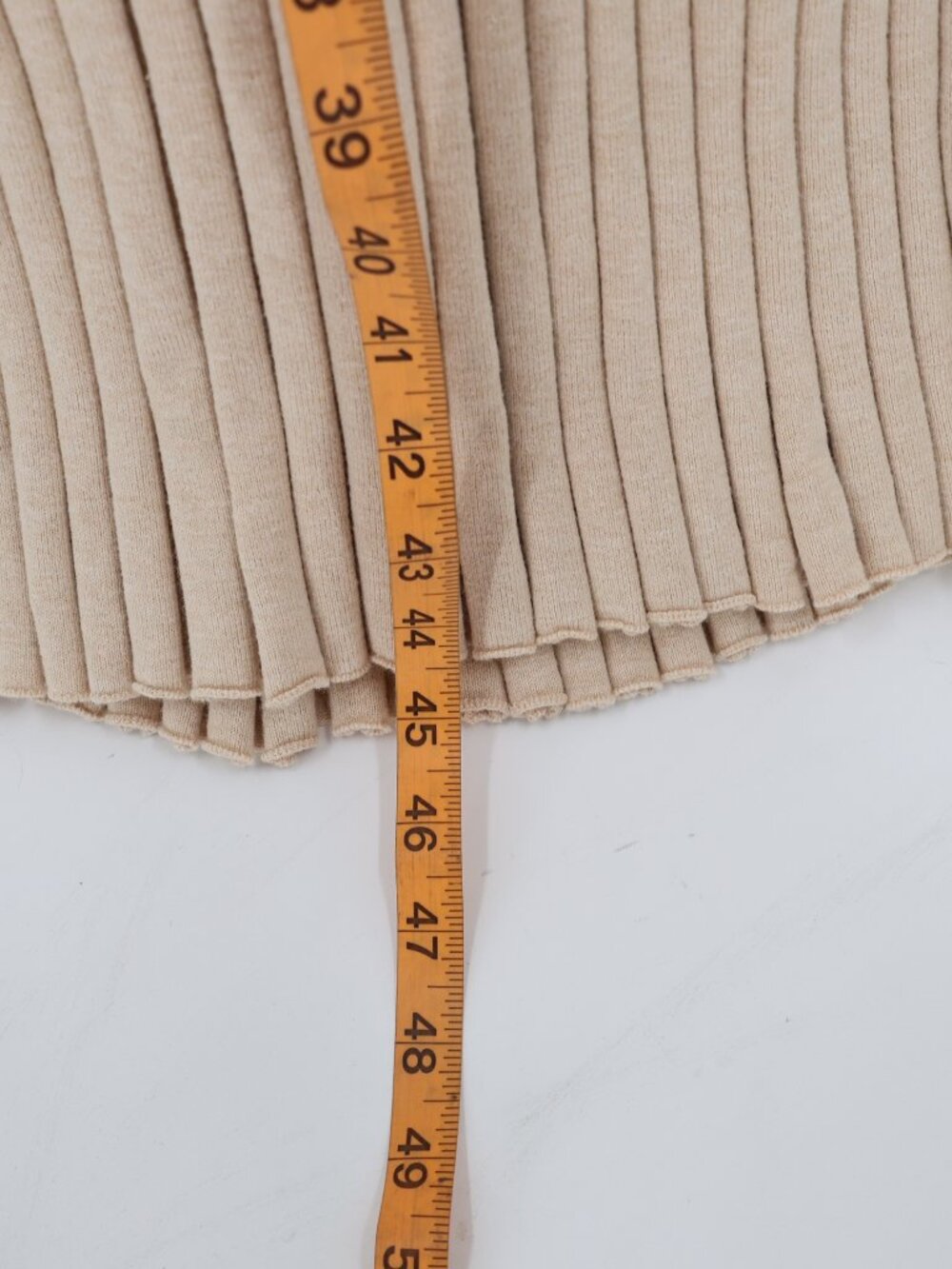 NWT Quince Midi Dress Women medium Cotton Cashmere Ribbed long sleeve Oatmeal - Picture 8 of 12